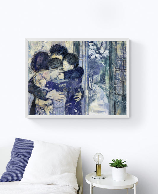 'Family HUG' Premium Canvas Print (UNFRAMED) Ready to Hang