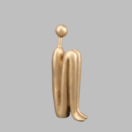 Kawaii Ornament | Stylish Human Figure Bookend in Gold and Black