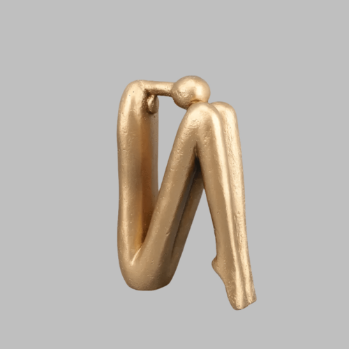 Kawaii Ornament | Stylish Human Figure Bookend in Gold and Black