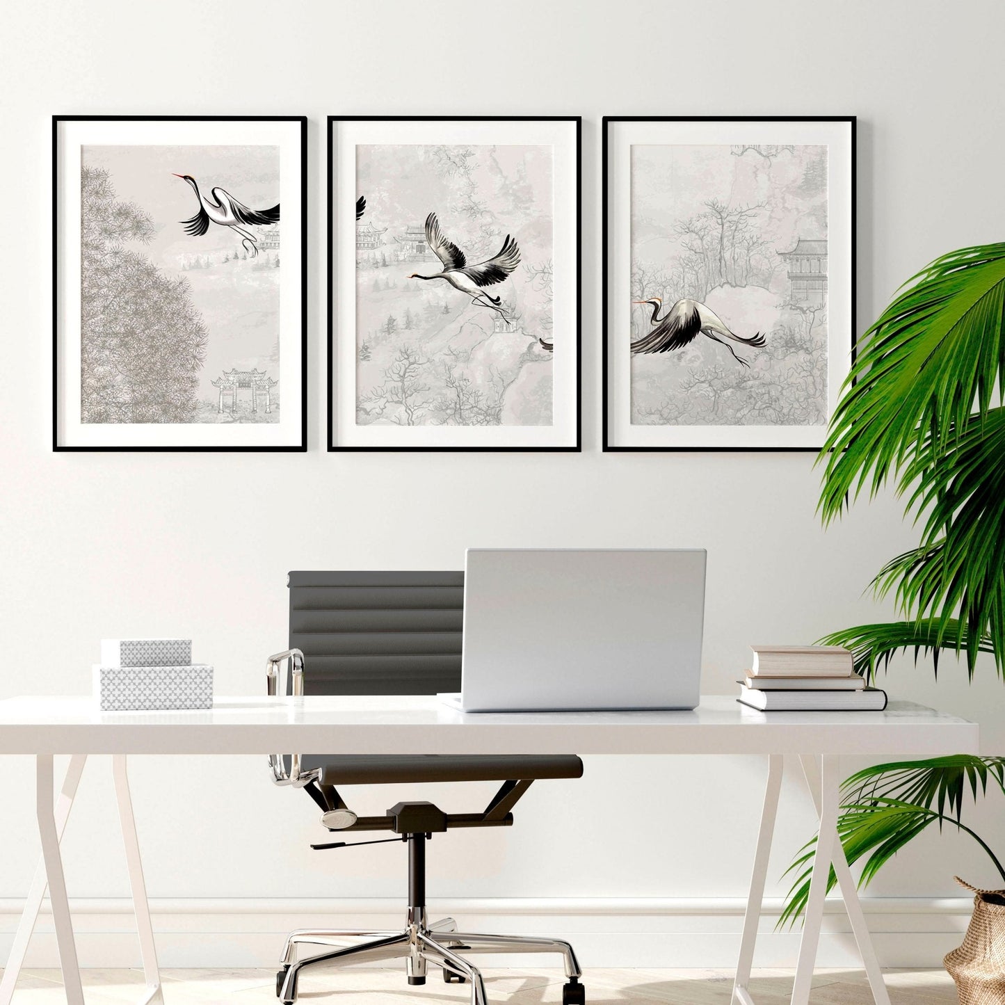 Cranes in Flight | Set of 3 wall art prints