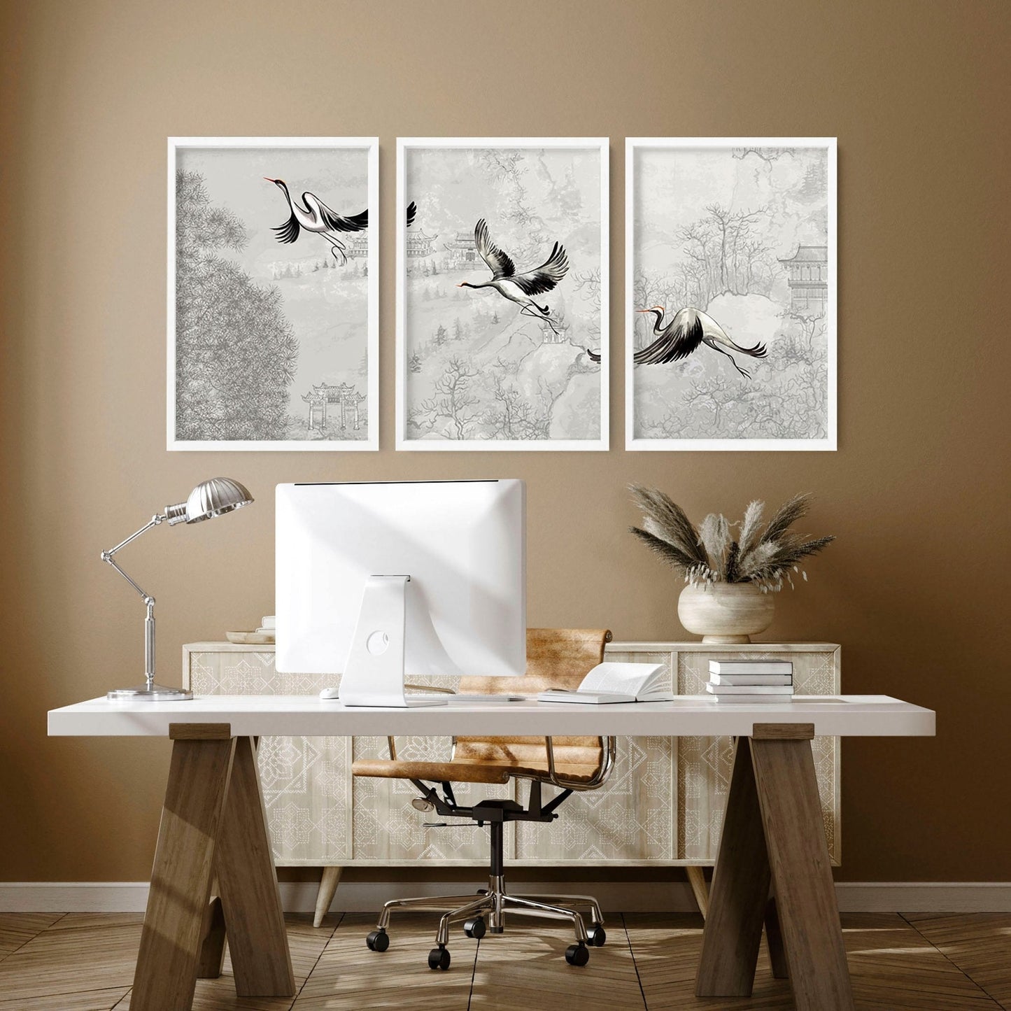 Cranes in Flight | Set of 3 wall art prints