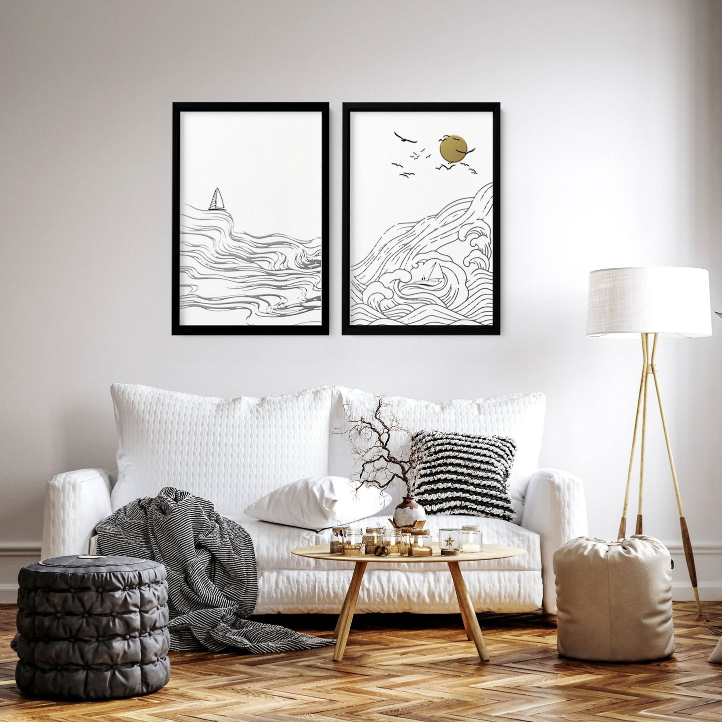 Subtle Paintings of Beach | Set of 2 wall art prints