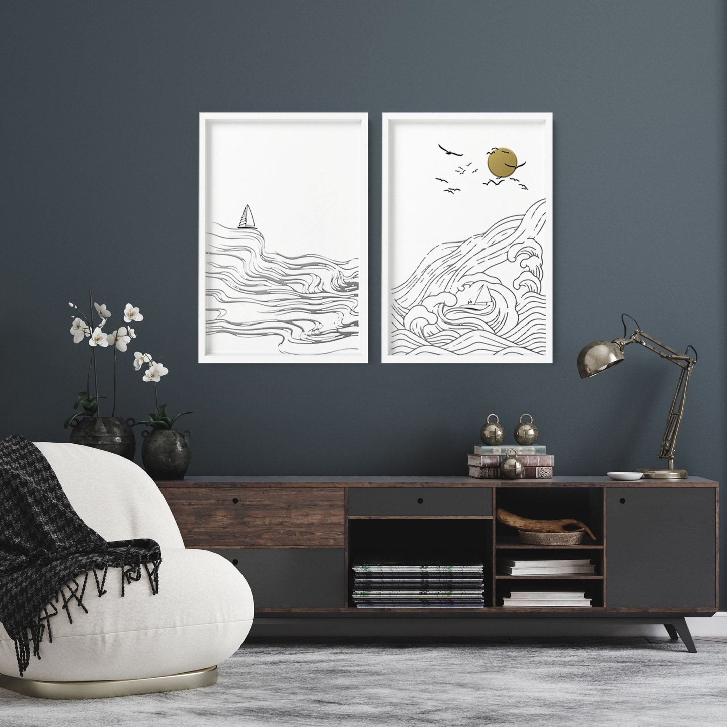 Subtle Paintings of Beach | Set of 2 wall art prints