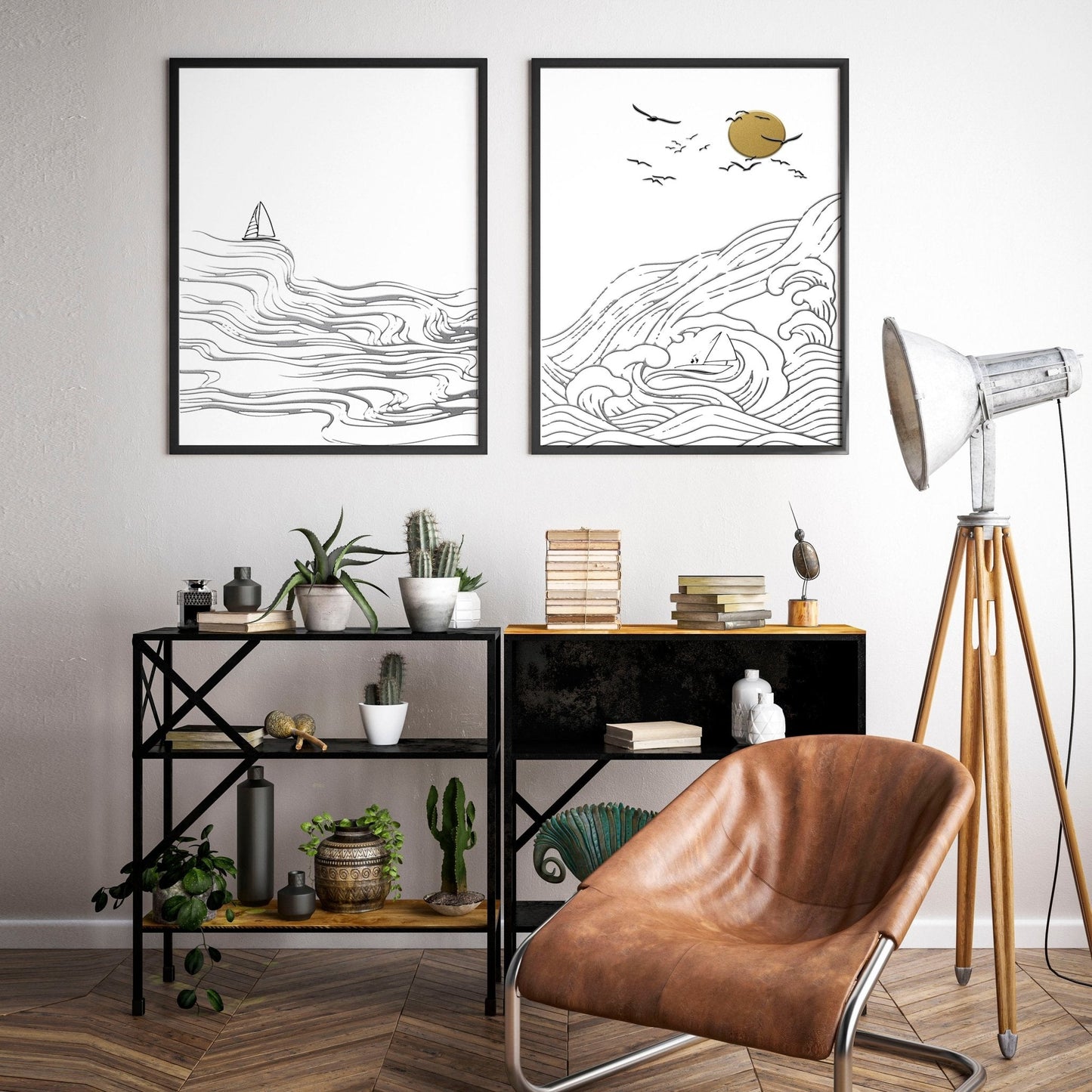 Subtle Paintings of Beach | Set of 2 wall art prints