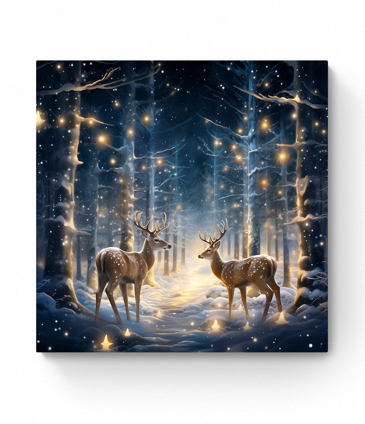 'Winter Magical Deer' Premium Canvas Print (UNFRAMED) Ready to Hang